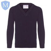 Plain Knitted V-Neck Jumpers - Navy (POA) Mansuri